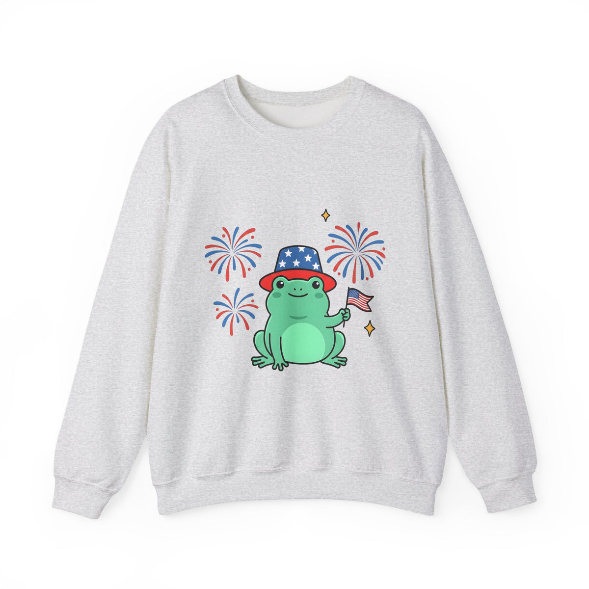 Usa Frog Sweatshirt America/4th Of July Wildlife Gift Women Kawaii Sweatshirt Toad Sweatshirt Patriotic Fan Cute Sweatshirt Animal Graphic Comic Sparkler