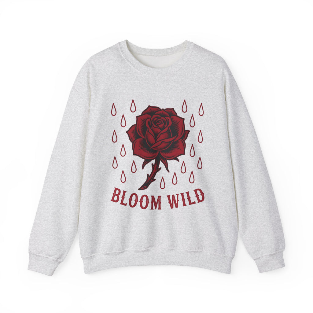 Rose Flower Cowgirl Floral Gift Tattoo Flower Rodeo Fan Ink Floral Vintage Raindrops Sweatshirt