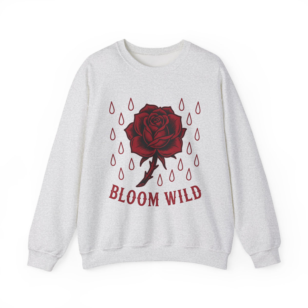 Rose Flower Cowgirl Floral Gift Tattoo Flower Rodeo Fan Ink Floral Vintage Raindrops Sweatshirt