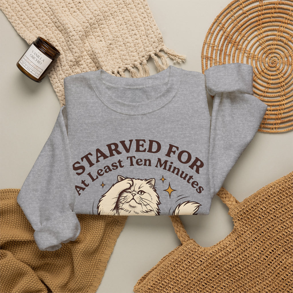 Persian Cat Cat Humor Gift Hand Drawn Cat Feline Fan Illustrated Vintage Food Bowl Sweatshirt