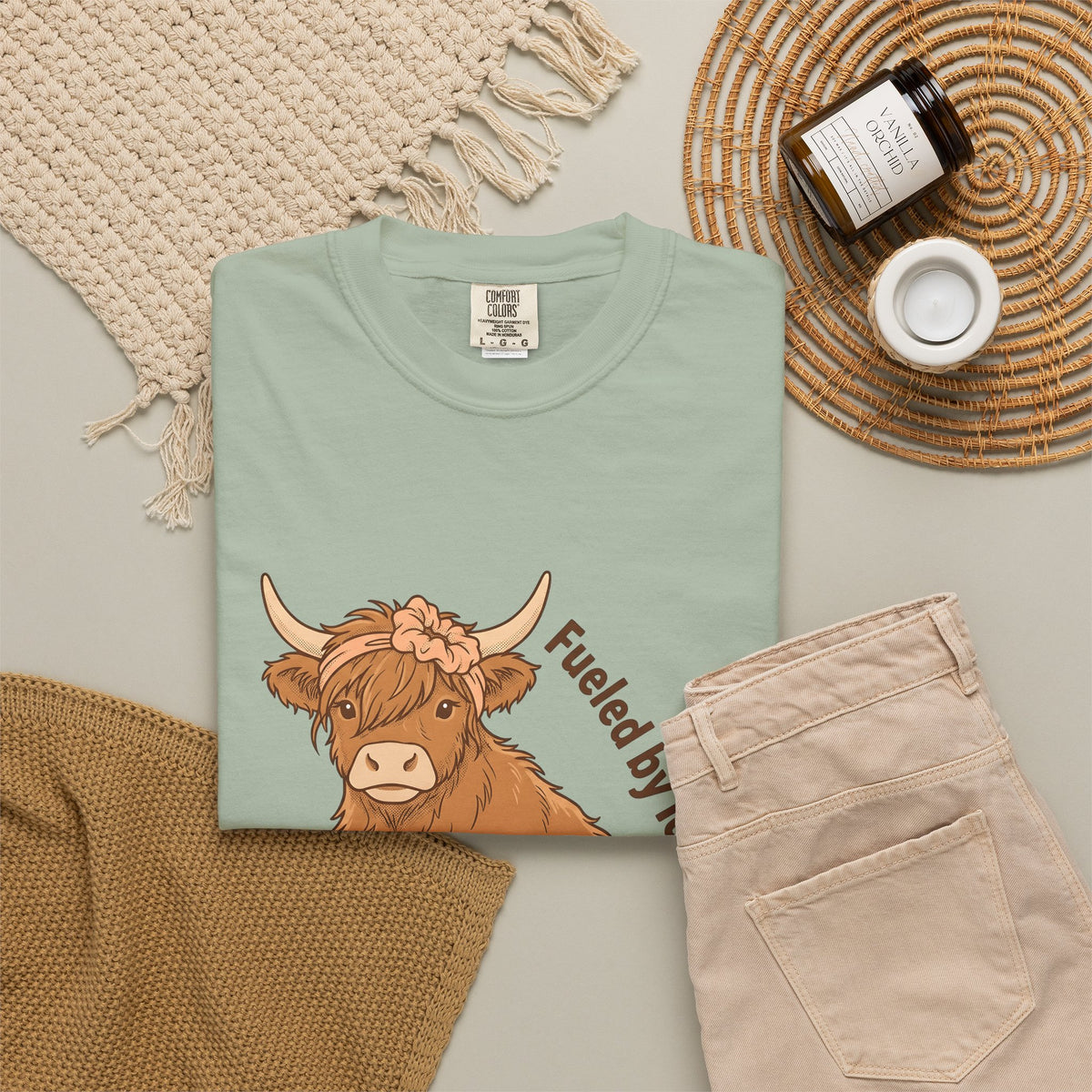 Highland Bull T-Shirt Moms Espresso Gift Women Adorable T-Shirt Highland Cattle T-Shirt Motherhood Fan Cute T-Shirt Coffee Graphic Retro Hair Tie