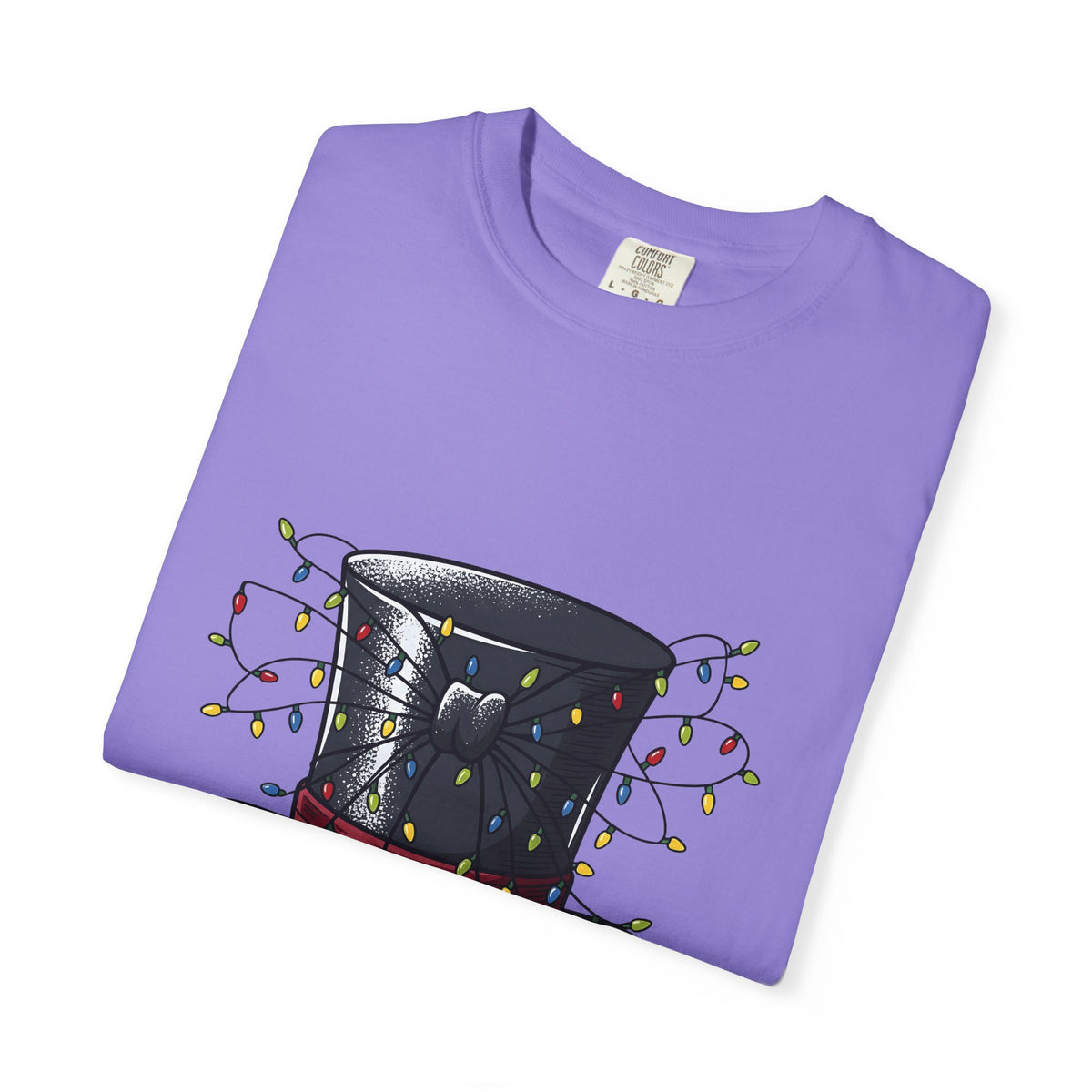 Top Hat Christmas Festive Gift Retro Topper Xmas Fan Vintage Holiday Line Bistro Lights T-Shirt