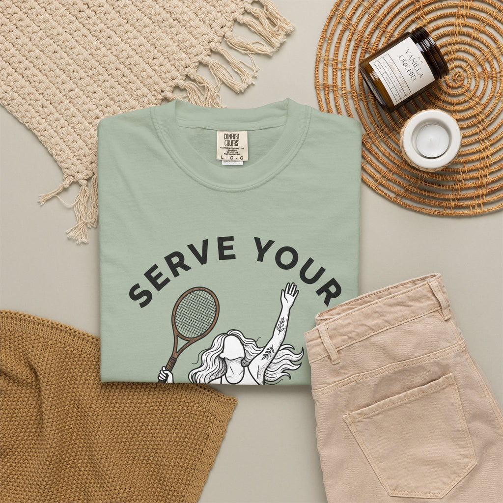 Tennis Competitor T-Shirt Sports Exercise Gift Women Cartoon T-Shirt Tennis Player T-Shirt Athlete Fan Tennis Star T-Shirt Fitness Graphic Flat
