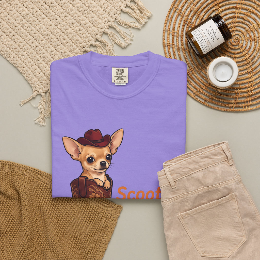 Chihuahua Cowboy T-Shirt Dog Country Gift Women Hand Drawn T-Shirt Puppy T-Shirt Dog Fan Illustrated T-Shirt Country Graphic Rustic Cowboy Boot