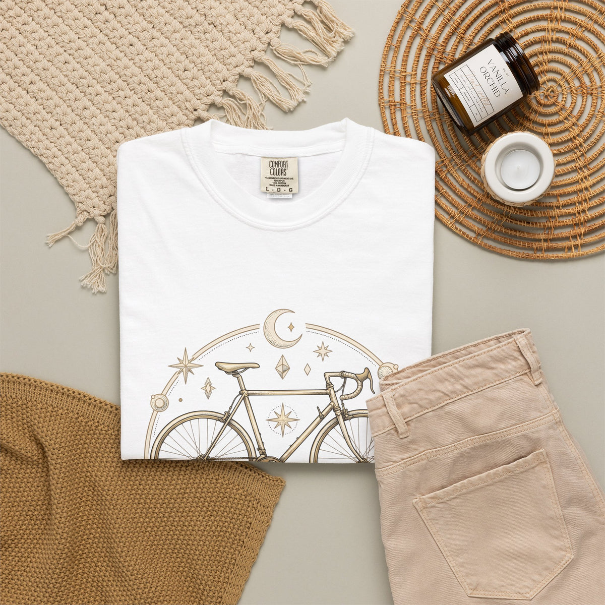 Racing Bike T-Shirt Cycling Hiking Gift Women Hippie T-Shirt Bicycle T-Shirt Cyclist Enthusiast Bohemian T-Shirt Trekker Graphic Retro Star Signs