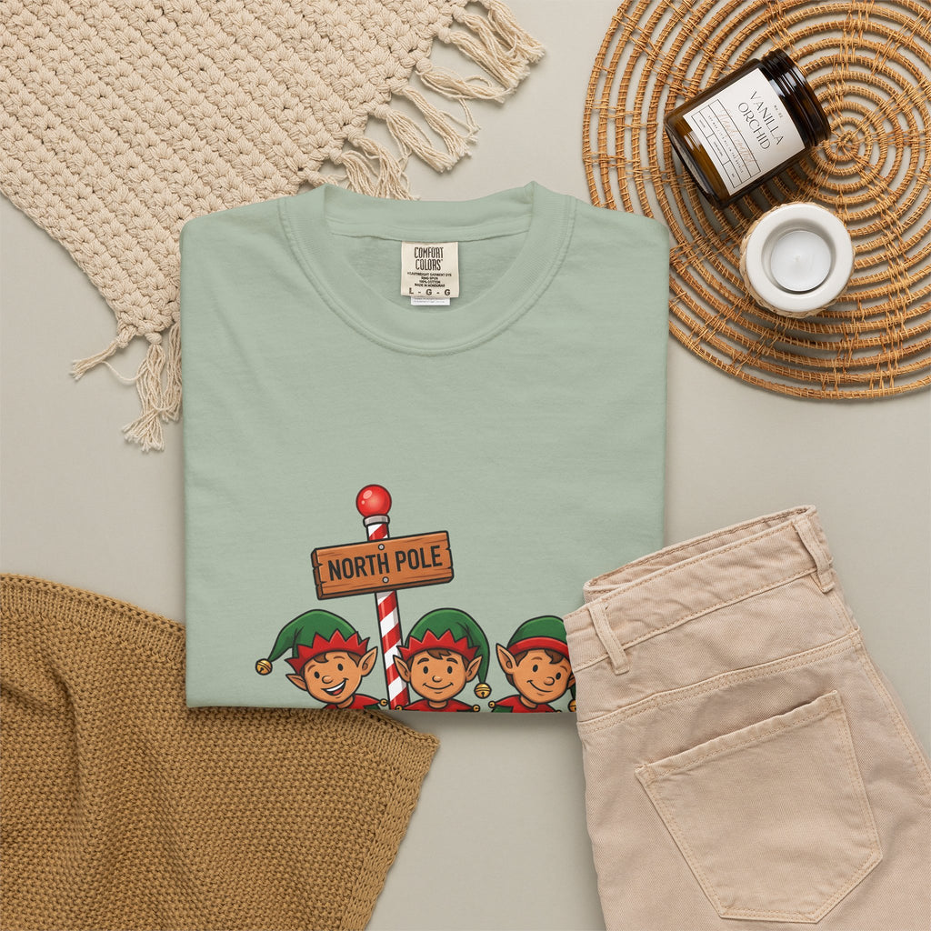 Holiday Elves T-Shirt Christmas Relatives Gift Women Comic T-Shirt Elf T-Shirt Christmas Fan Cartoon T-Shirt Family Graphic Retro Polar Sign T-Shirt