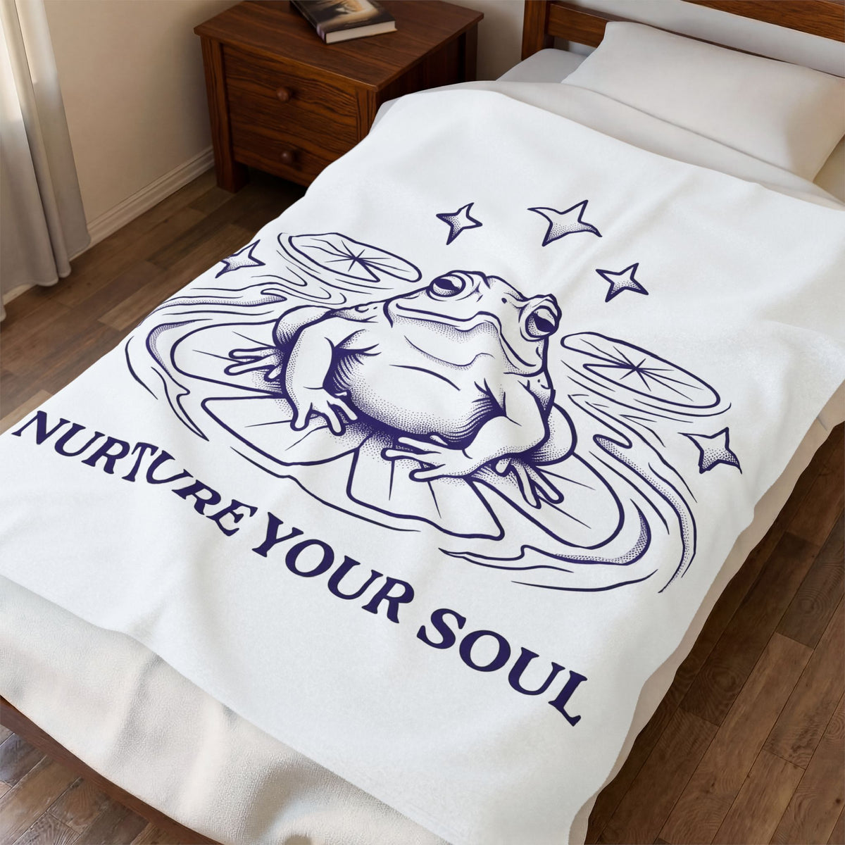 Frog Lotus Bloom Blanket Boho Chic Wellness Gift Women Gypsy Blanket Toad Blanket Bohemian Enthusiast Bohemian Blanket Mindful Graphic Classic