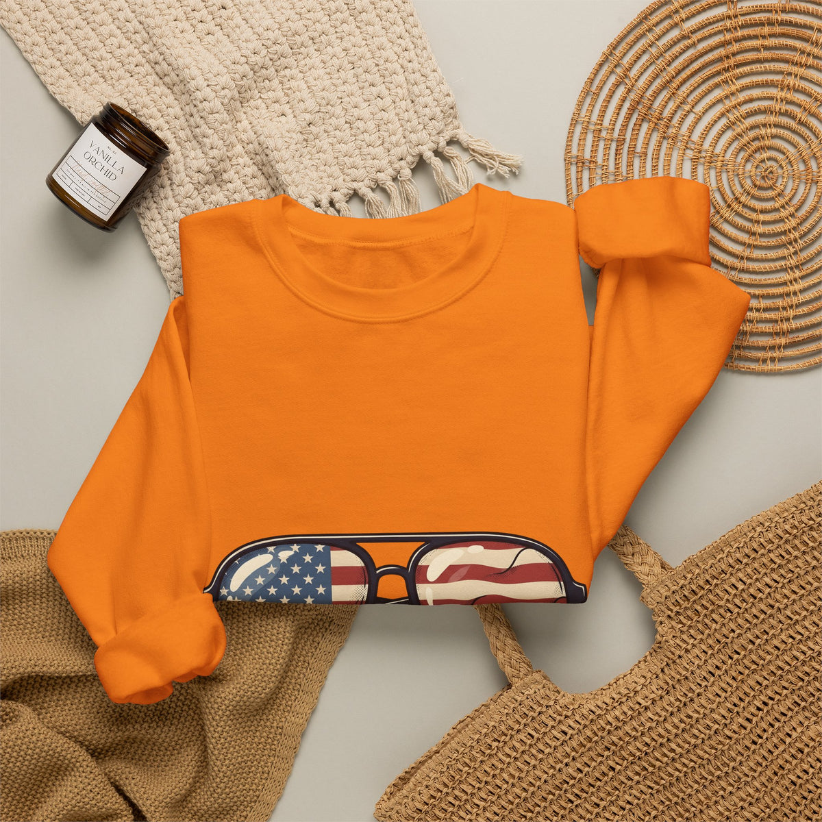 Sunglass Aviators Sweatshirt 4th Of July Freedom Gift Women Hand Drawn Sweatshirt Shades Sweatshirt Independence Day Fan Illustrated Sweatshirt Liberty Graphic