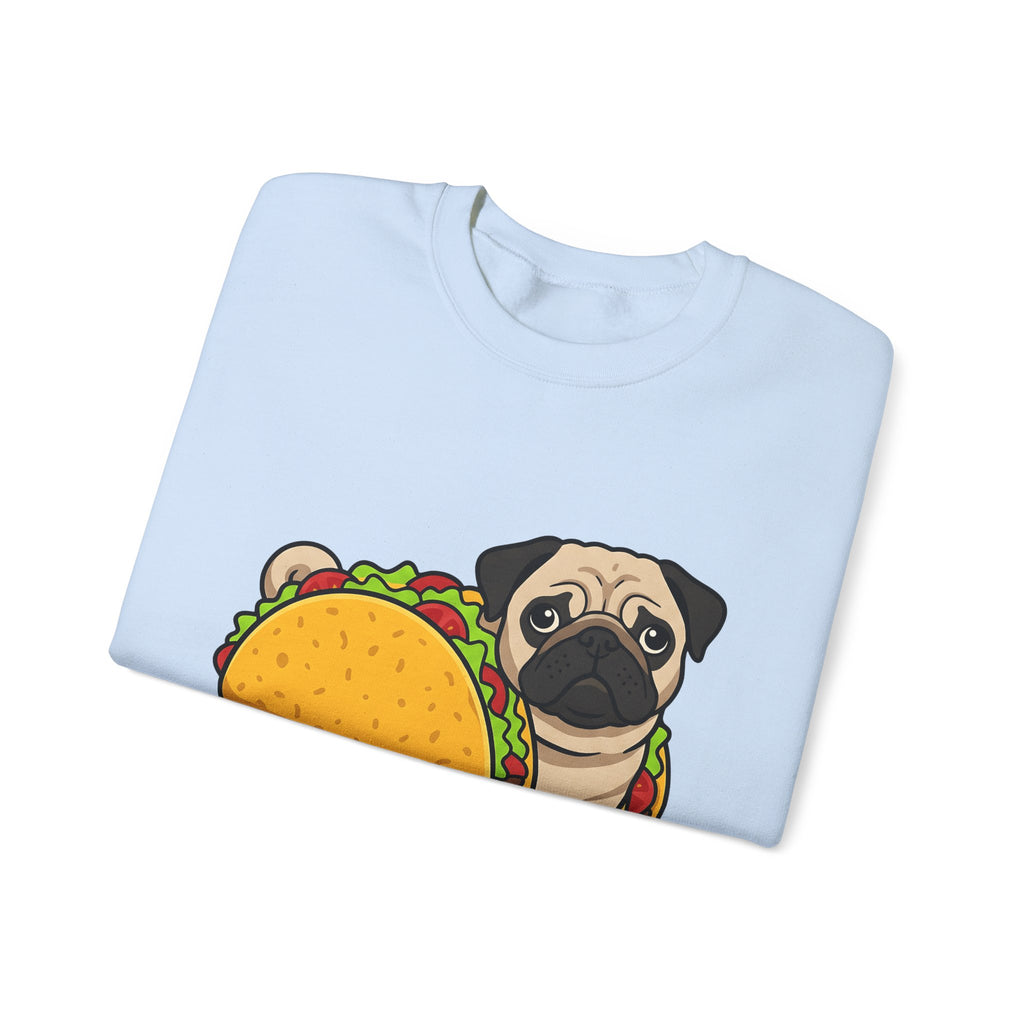 Pug Taco Dog Meal Gift Comic Taco Dog Fan Cartoon Food Doodle Lettuce Sweatshirt