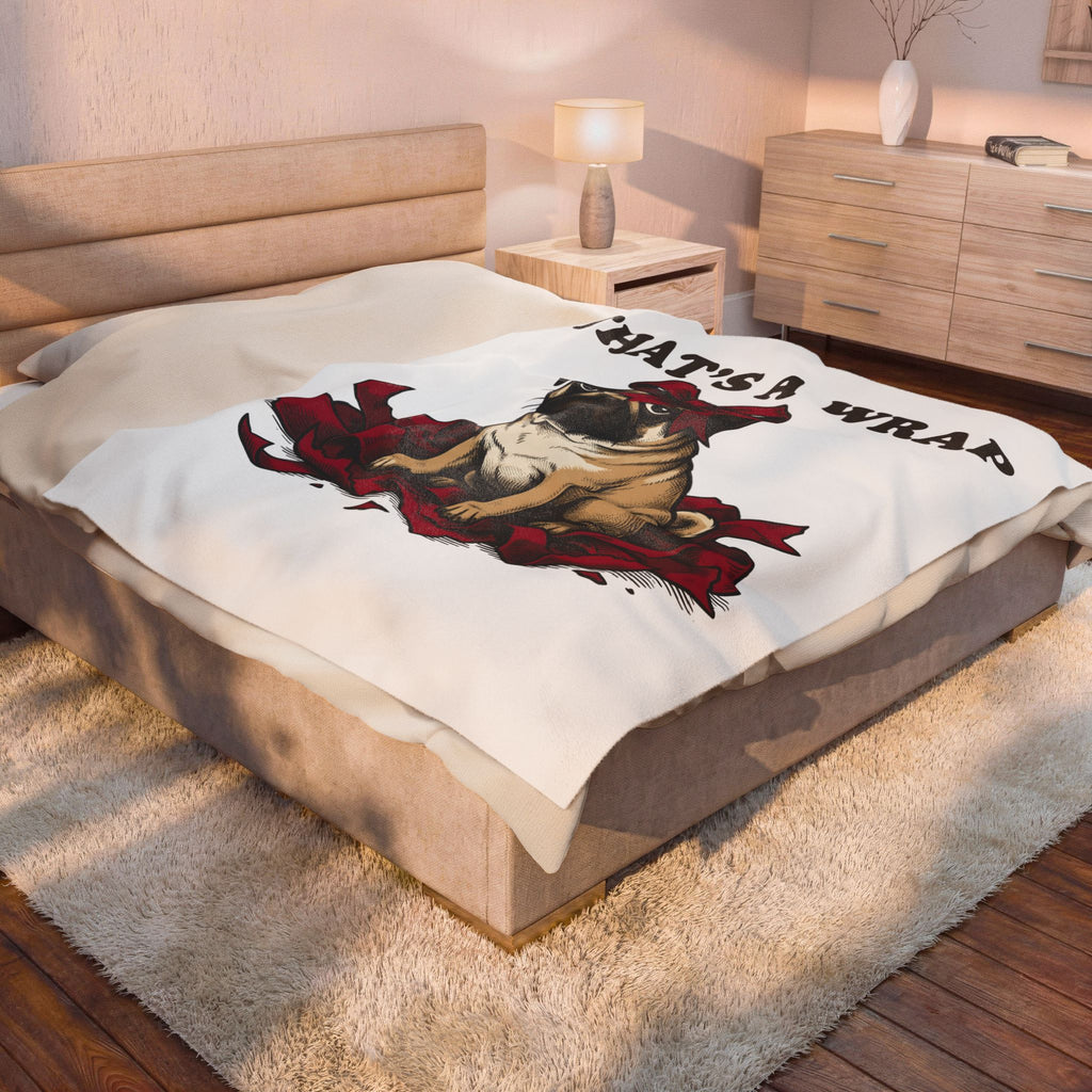 Pug Dog Blanket Christmas Pet Gift Women Vintage Blanket Puggle Blanket Xmas Fan Retro Blanket Animal Graphic Hand Drawn Gift Bow Blanket