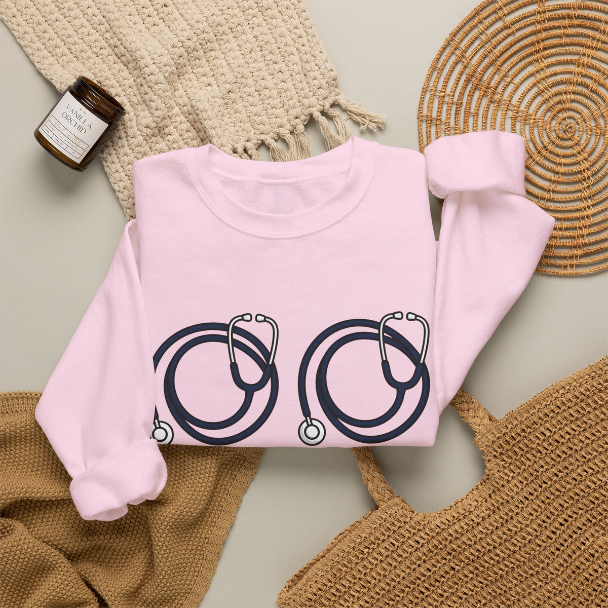 Stethoscope Print Sweatshirt Nurses Medical Gift Women Simple Sweatshirt Medical Device Sweatshirt Nurse Practitioner Enthusiast Minimalist Sweatshirt Clinical