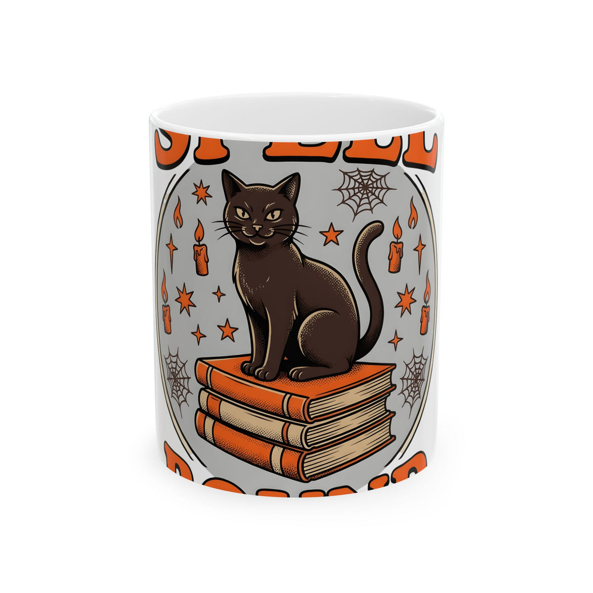 Black Cat Mug Halloween Witchcraft Gift Women Vintage Mug Cat Mug Horror Fan Occult Graphic Mug Retro Spell