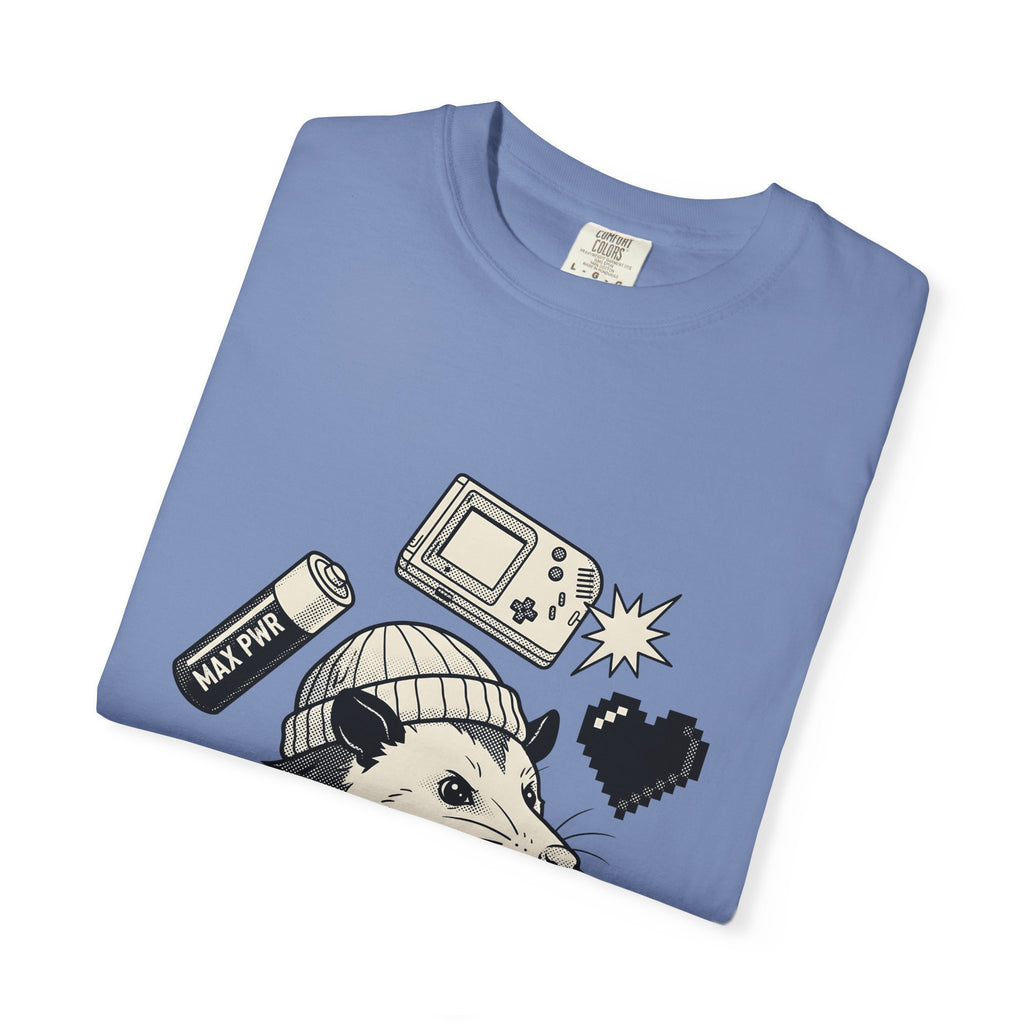 Possum Beanie T-Shirt Funny Gaming Gift Women Comic T-Shirt Opossum T-Shirt Humor Fan Cartoon T-Shirt Gamer Graphic Vintage Retro Game Console