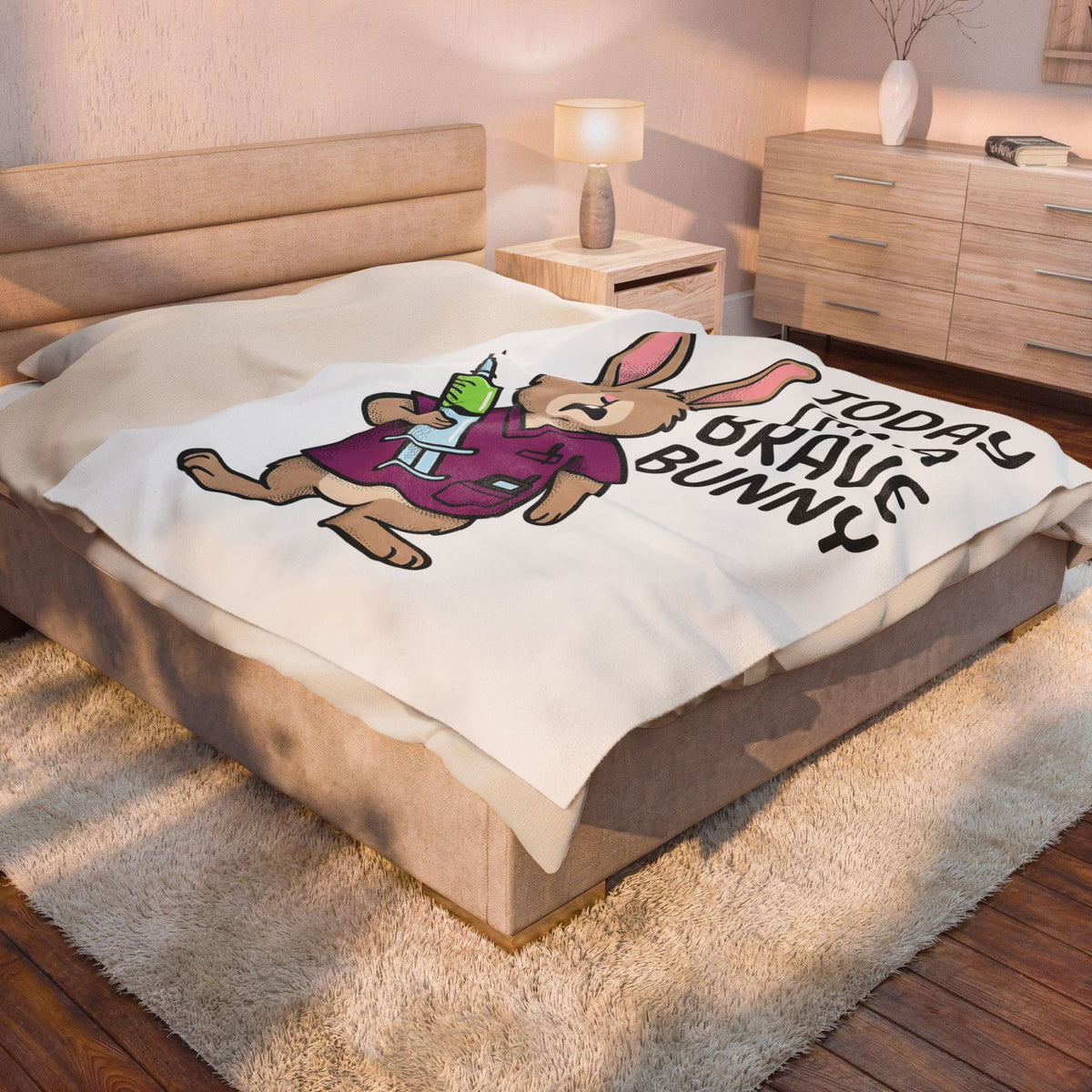 Hare Nurse Blanket Nurses Critter Gift Women Graphic Blanket Rabbit Blanket Nurse Enthusiast Bunny Blanket Creature Graphic Line Art Vaccine Blanket