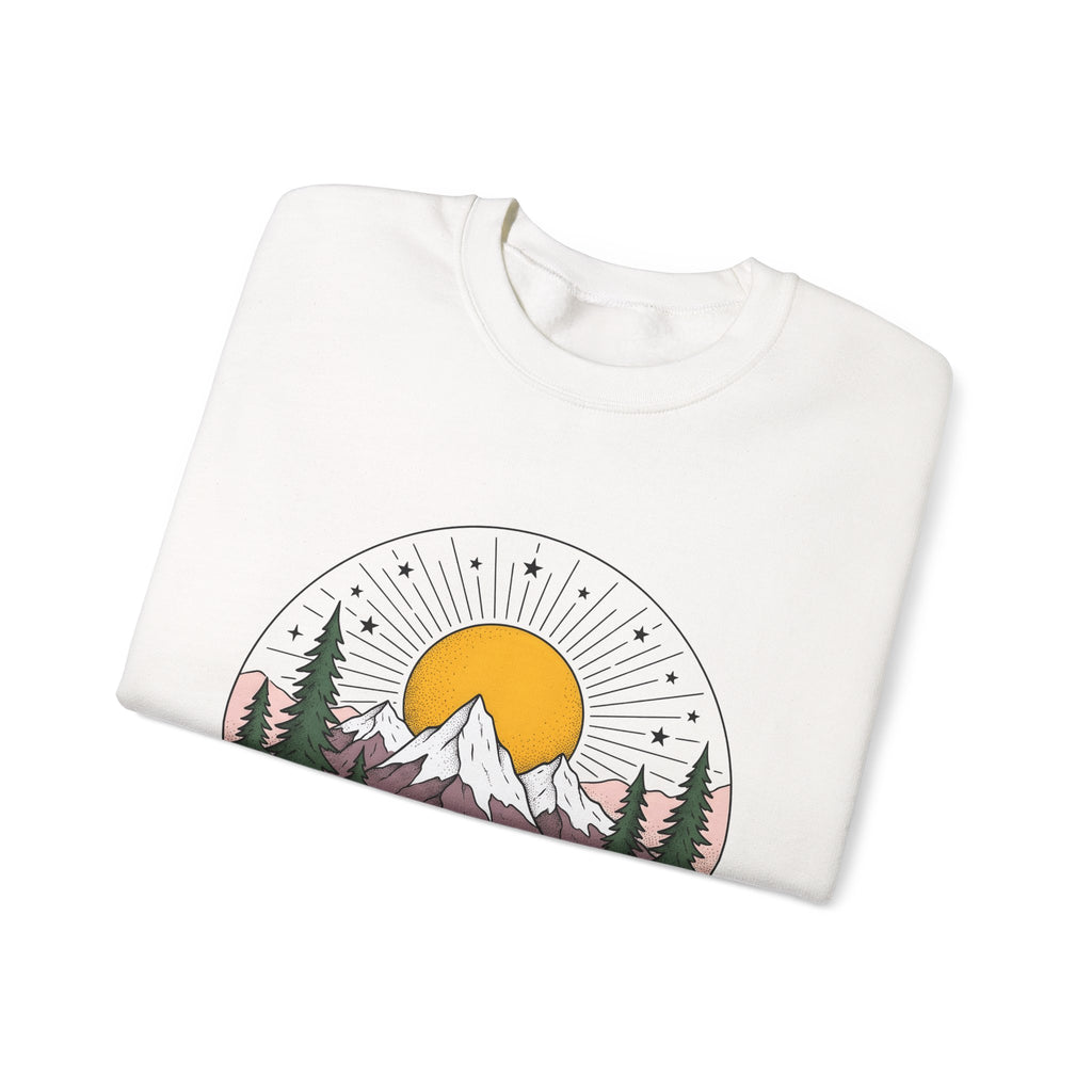 Mountain Scenery Sweatshirt Nature Camping Gift Women Rustic Sweatshirt Landscape Sweatshirt Outdoors Enthusiast Distressed Sweatshirt Outdoor Graphic Vintage