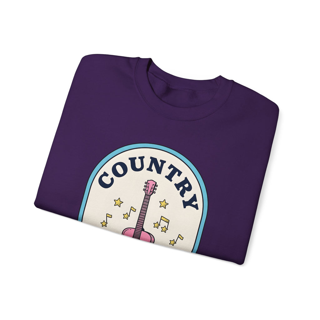 Pastel Guitar Sweatshirt Cowgirl Sound Gift Women Antique Sweatshirt Guitar Sweatshirt Rodeo Fan Vintage Sweatshirt Audio Graphic Nostalgic Twinkle Sweatshirt