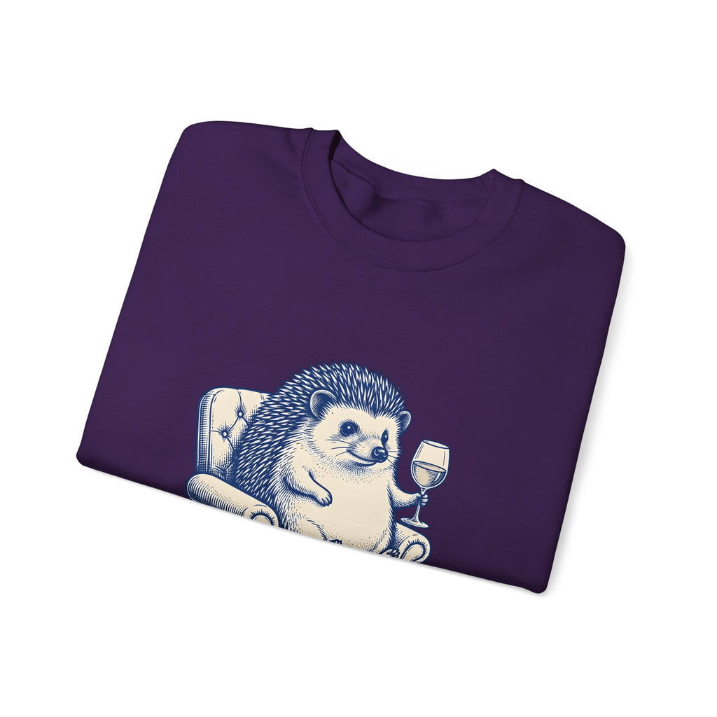 Hedgehog Seat Cute Pet Gift Sketch Hedgehog Adorable Fan Hedgehog Drawing Retro Wine Cup Sweatshirt