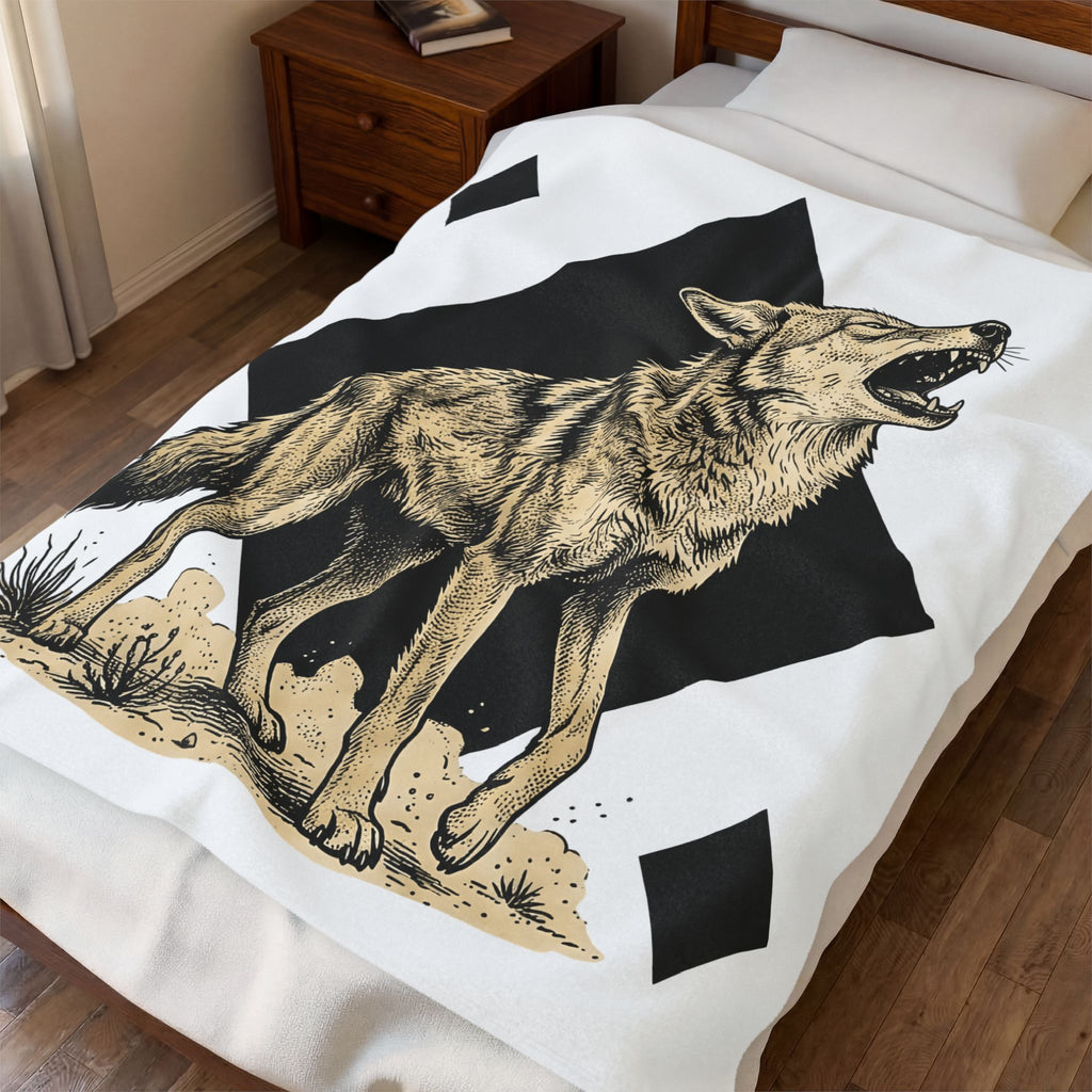 Howling Wolf Blanket Wolf Pets Gift Women Sketch Blanket Gray Wolf Blanket Wolf Fan Canine Graphic Blanket Hand Drawn Shape Blanket