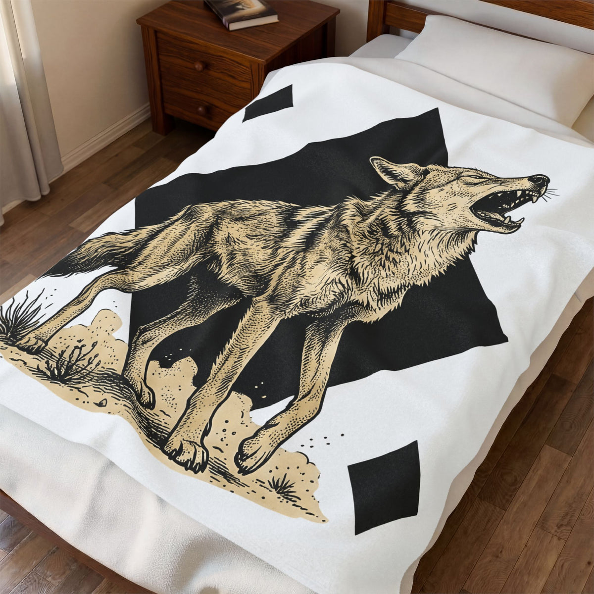 Howling Wolf Blanket Wolf Pets Gift Women Sketch Blanket Gray Wolf Blanket Wolf Fan Canine Graphic Blanket Hand Drawn Shape Blanket