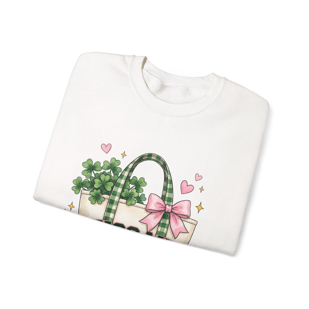 Clover Sweatshirt Sweatshirt St Patrick's Day Celebration Gift Women Paint Sweatshirt Tote Sweatshirt Shamrock Fan Painted Sweatshirt Party Graphic Sketch Pink