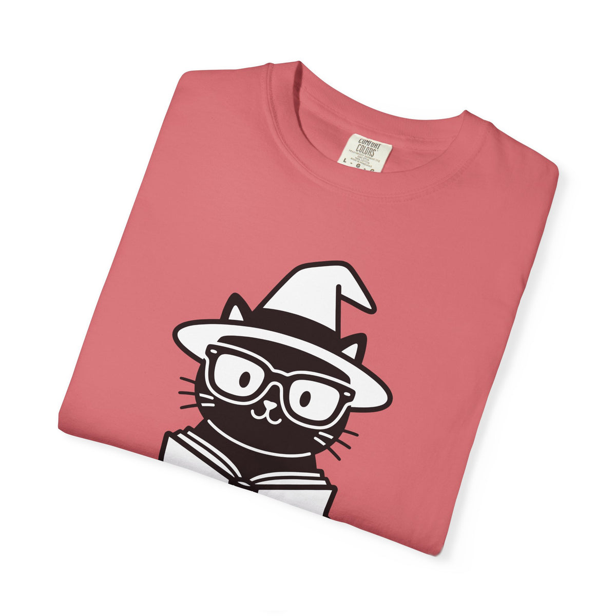 Dark Cat Witch T-Shirt Halloween Literature Gift Women Animated T-Shirt Black Cat Witch T-Shirt Horror Fan Cartoon T-Shirt Book Graphic Clean
