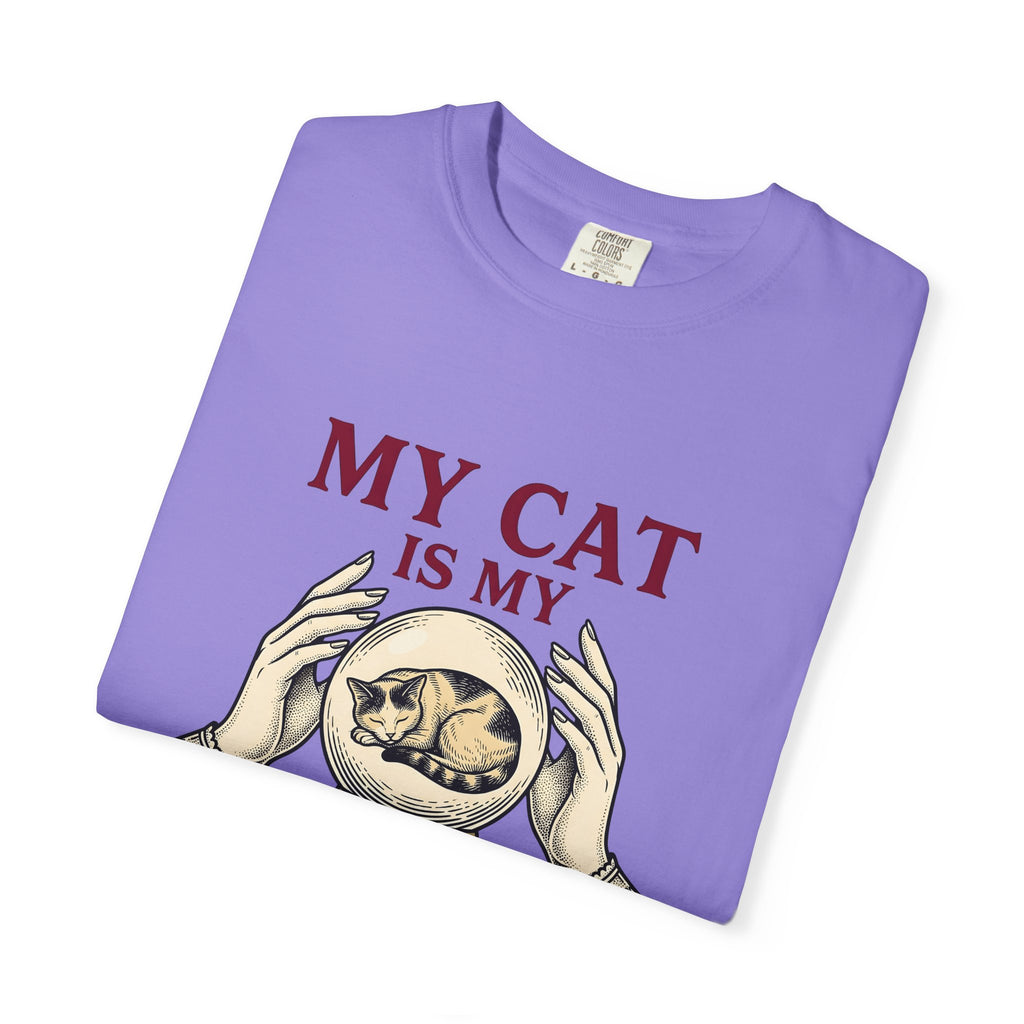 Cat Crystal Ball Cat Mystical Gift Vintage Crystal Ball Cat Fan Retro Occult Hand T-Shirt