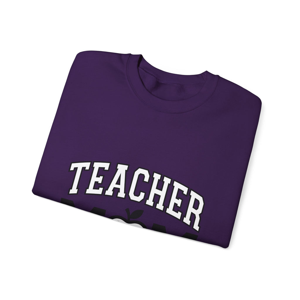 Apple Icon Sweatshirt Moms School Gift Women Thick Sweatshirt Fruit Sweatshirt Mother Enthusiast Bold Sweatshirt Education Graphic Modern Varsity Lettering