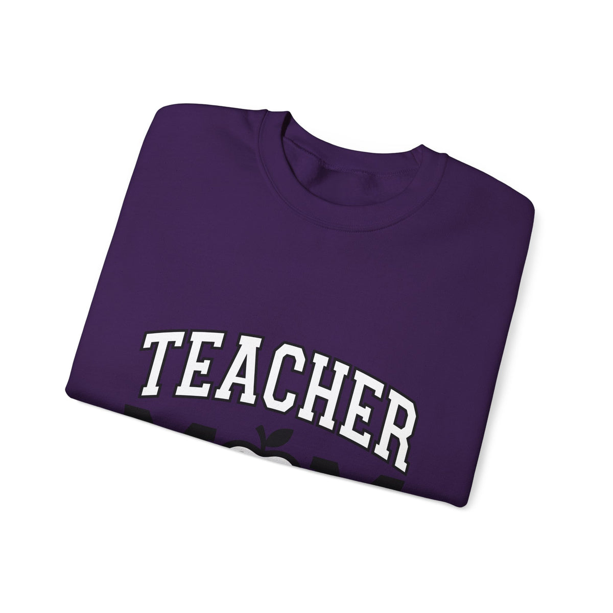 Apple Icon Sweatshirt Moms School Gift Women Thick Sweatshirt Fruit Sweatshirt Mother Enthusiast Bold Sweatshirt Education Graphic Modern Varsity Lettering
