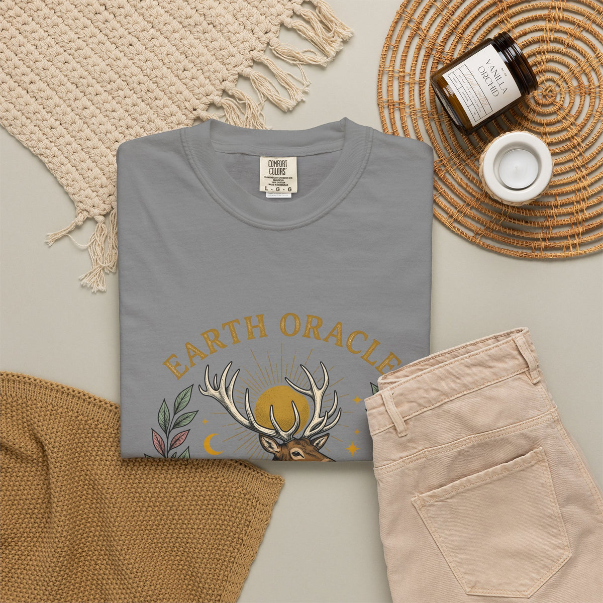 Stag Sunrise T-Shirt Boho Chic Outdoors Gift Women Tribal T-Shirt Deer T-Shirt Bohemian Fan Primitive T-Shirt Wilderness Graphic Retro Toadstools