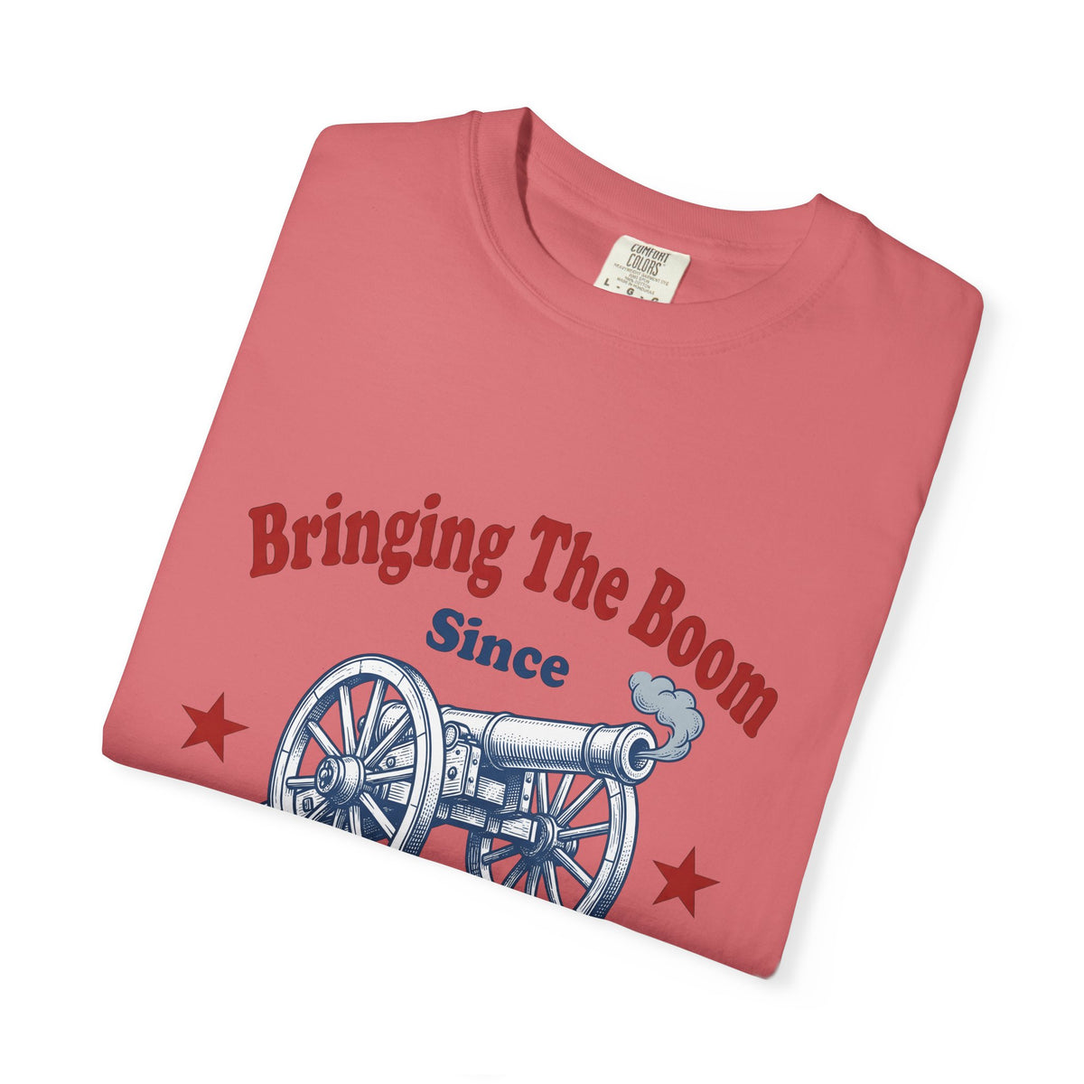 Cannon Illustration T-Shirt 4th Of July America Gift Women Retro T-Shirt Artillery T-Shirt Fireworks Fan Vintage T-Shirt Patriotic Graphic Sketch