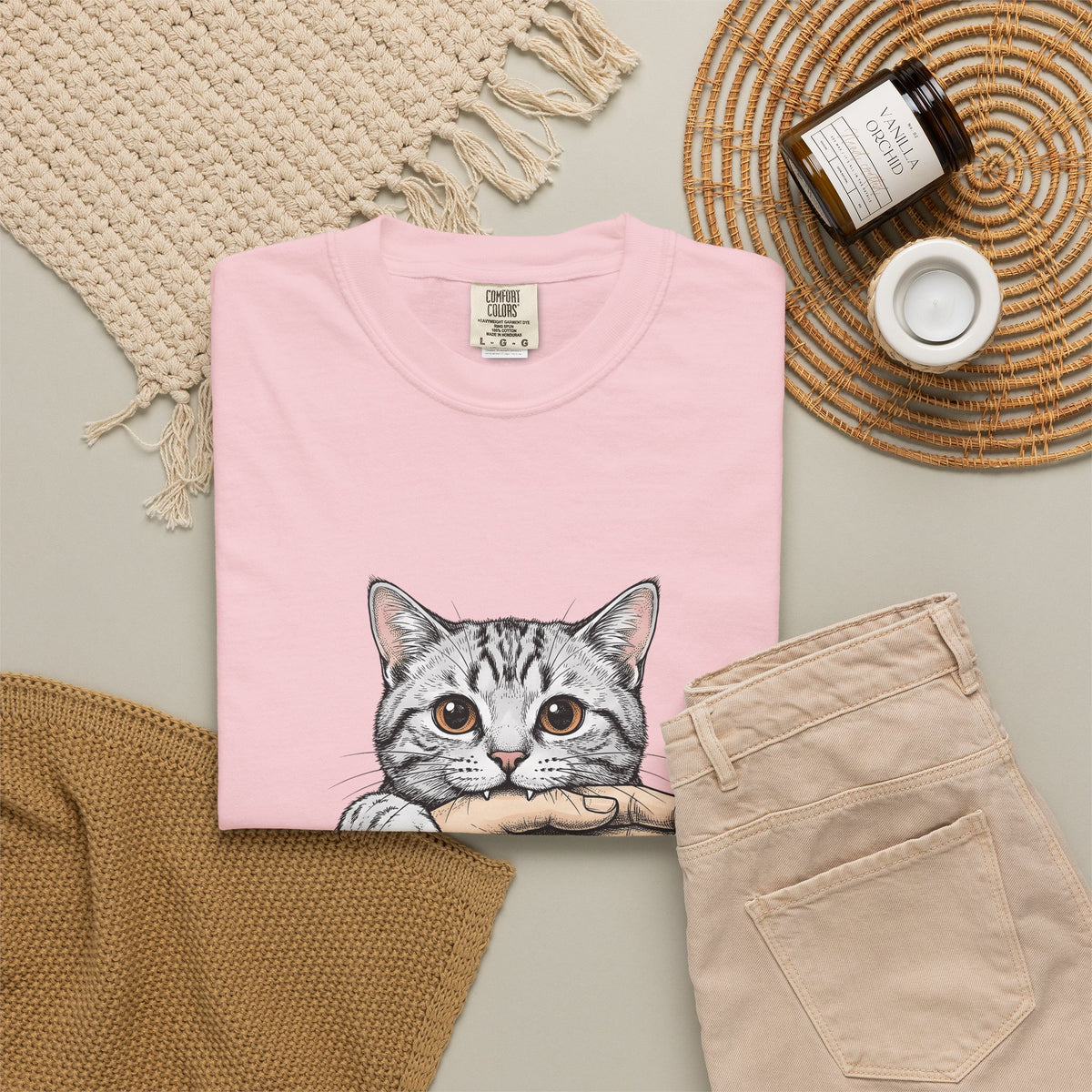 Tabby Cat Cat Humor Gift Hand Drawn Kitty T T-Shirt