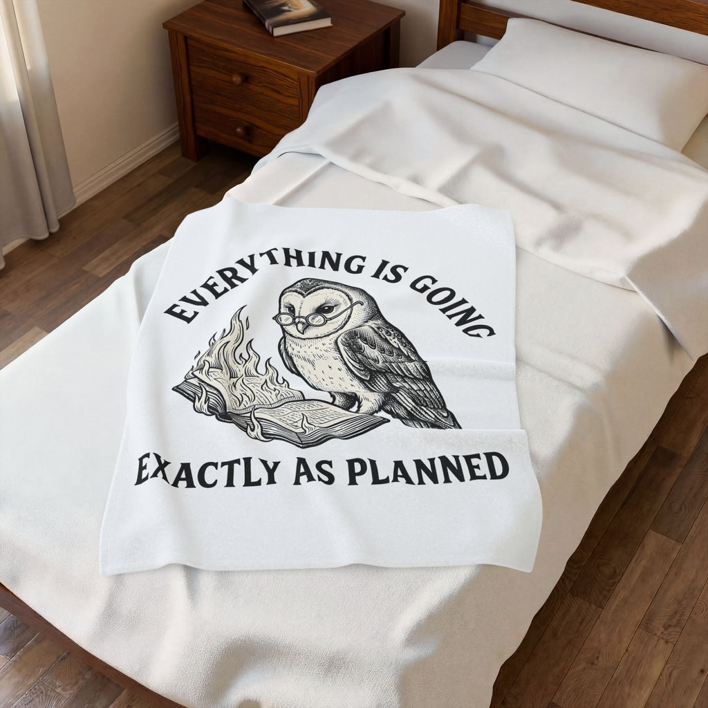 Owl Eyeglasses Blanket Funny Critters Gift Women Old-Fashioned Blanket Owl Blanket Humor Fan Vintage Blanket Creature Graphic Outline Blazing Book