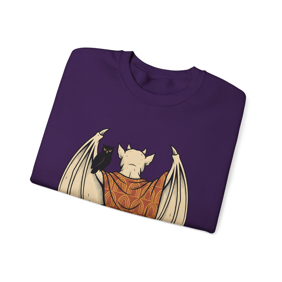 Bat Sculpture Sweatshirt Halloween Ghost Gift Women Mysterious Sweatshirt Statue Sweatshirt Horror Fan Dark Art Sweatshirt Specter Graphic Classic Night Bird
