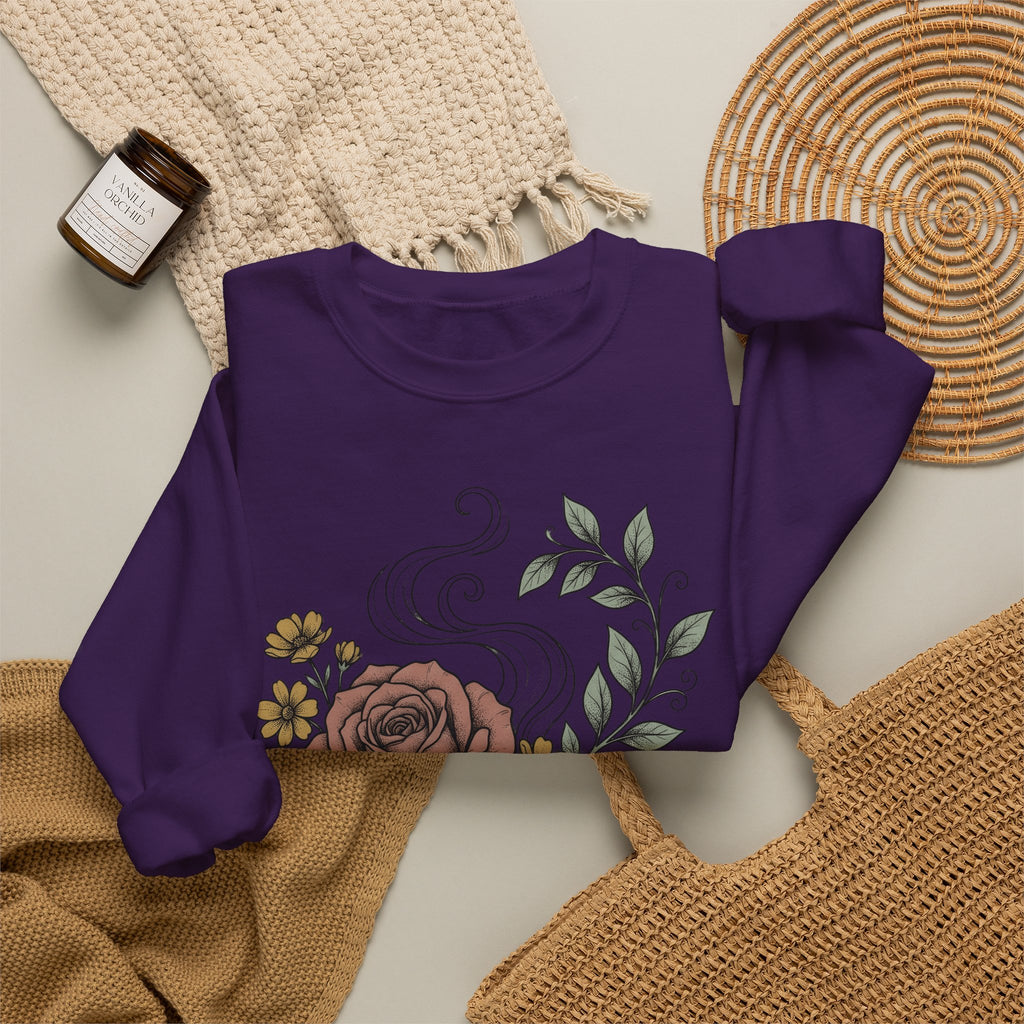 Floral Teacup Sweatshirt Moms Tea Gift Women Botanical Sweatshirt Teacup Sweatshirt Mother Fan Herbaceous Sweatshirt Tea Graphic Vintage Rose Sweatshirt