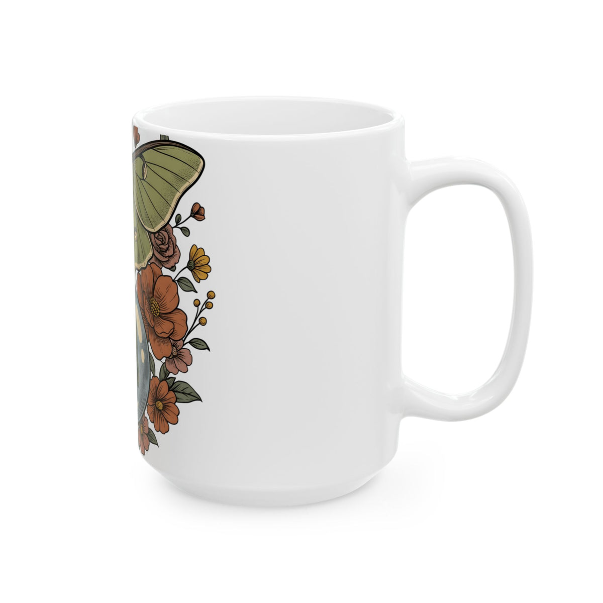 Luna Butterfly Mug Halloween Occult Gift Women Leaf Mug Butterfly Mug Horror Fan Spirit Mug Mystic Graphic Classic Magic Orb Mug
