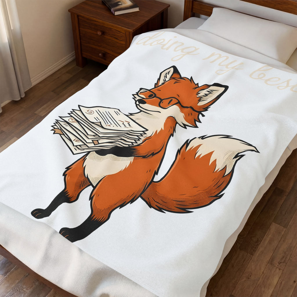 Fox Glasses Blanket Teacher Animal Gift Women Cute Blanket Spectacles Blanket Educator Enthusiast Adorable Blanket Wildlife Graphic Hand Drawn