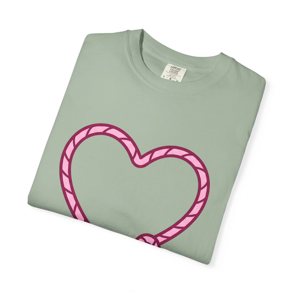 Rope Heart T-Shirt Cowgirl Cowboy Gift Women Contemporary Art T-Shirt Heart Tie T-Shirt Rodeo Fan Modern Art T-Shirt Cowboy Graphic Sleek Knot
