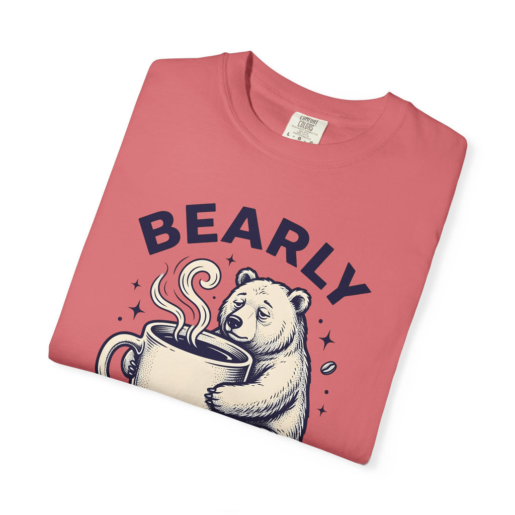 Grizzly Coffee Cup T-Shirt Funny Creatures Gift Women Doodle T-Shirt Coffee T-Shirt T-Shirt Humor Fan Cartoon T-Shirt Beast Graphic Line Art Coffee