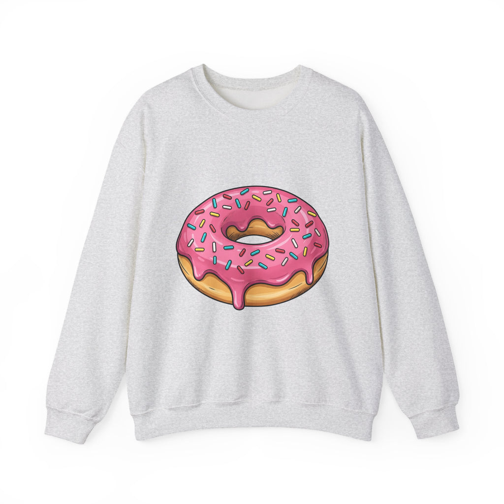 Donut Image Sweatshirt Desserts Cuisine Gift Women Comic Sweatshirt Doughnut Sweatshirt Pastry Fan Cartoon Sweatshirt Food Graphic Modern Nonpareils Sweatshirt
