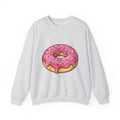 Donut Image Sweatshirt Desserts Cuisine Gift Women Comic Sweatshirt Doughnut Sweatshirt Pastry Fan Cartoon Sweatshirt Food Graphic Modern Nonpareils Sweatshirt