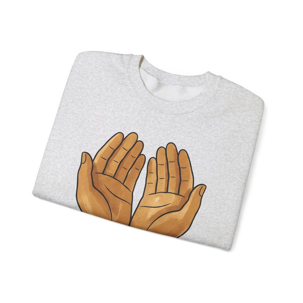 Open Palms Sweatshirt Support Thanks Gift Women Sketch Sweatshirt Hands Sweatshirt Caregiver Enthusiast Drawing Illustration Gratitude Graphic Simple