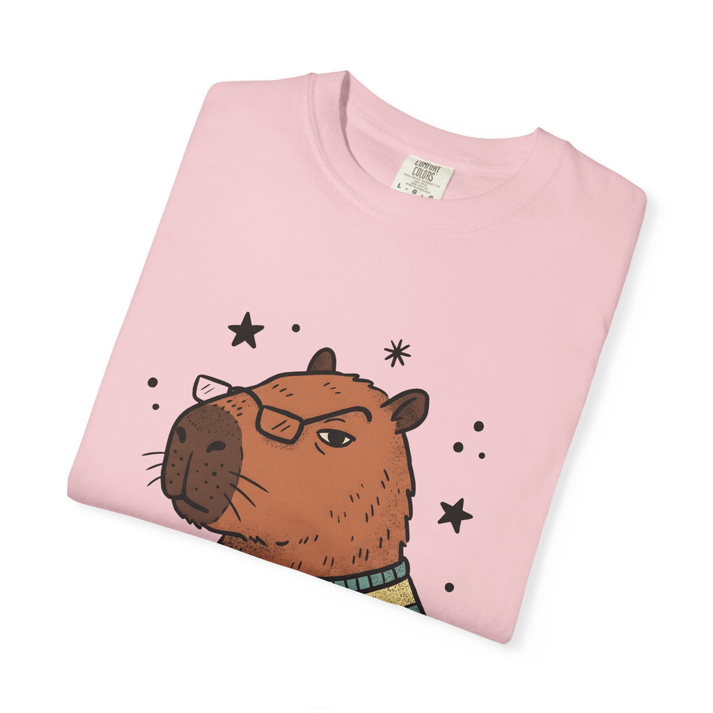 Capybara Specs T-Shirt Funny Fauna Gift Women Caricature T-Shirt Rodent T-Shirt Humor Fan Cartoon T-Shirt Wildlife Graphic Line Art Jumper T-Shirt