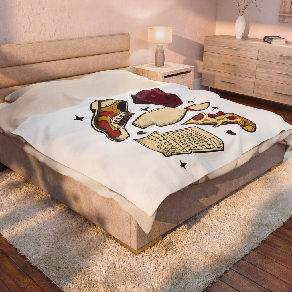 Bowling Ball Pins Blanket Bowling Cuisine Gift Women Classic Blanket Bowling Pins Blanket Bowler Fan Vintage Blanket Food Graphic Old School