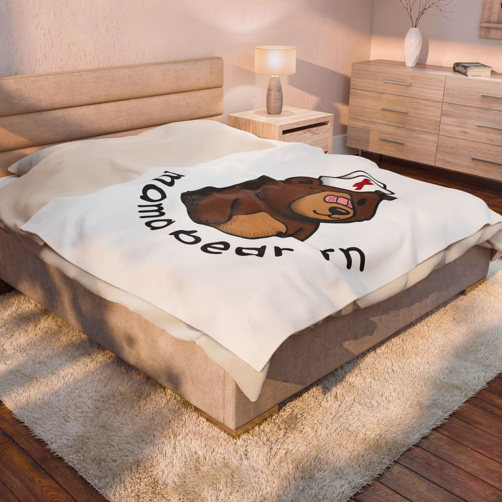 Nurse Bear Blanket Nurse Animal Gift Women Cute Blanket Teddy Bear Blanket Nursing Enthusiast Kawaii Blanket Creature Graphic Cartoon Nurse Hat