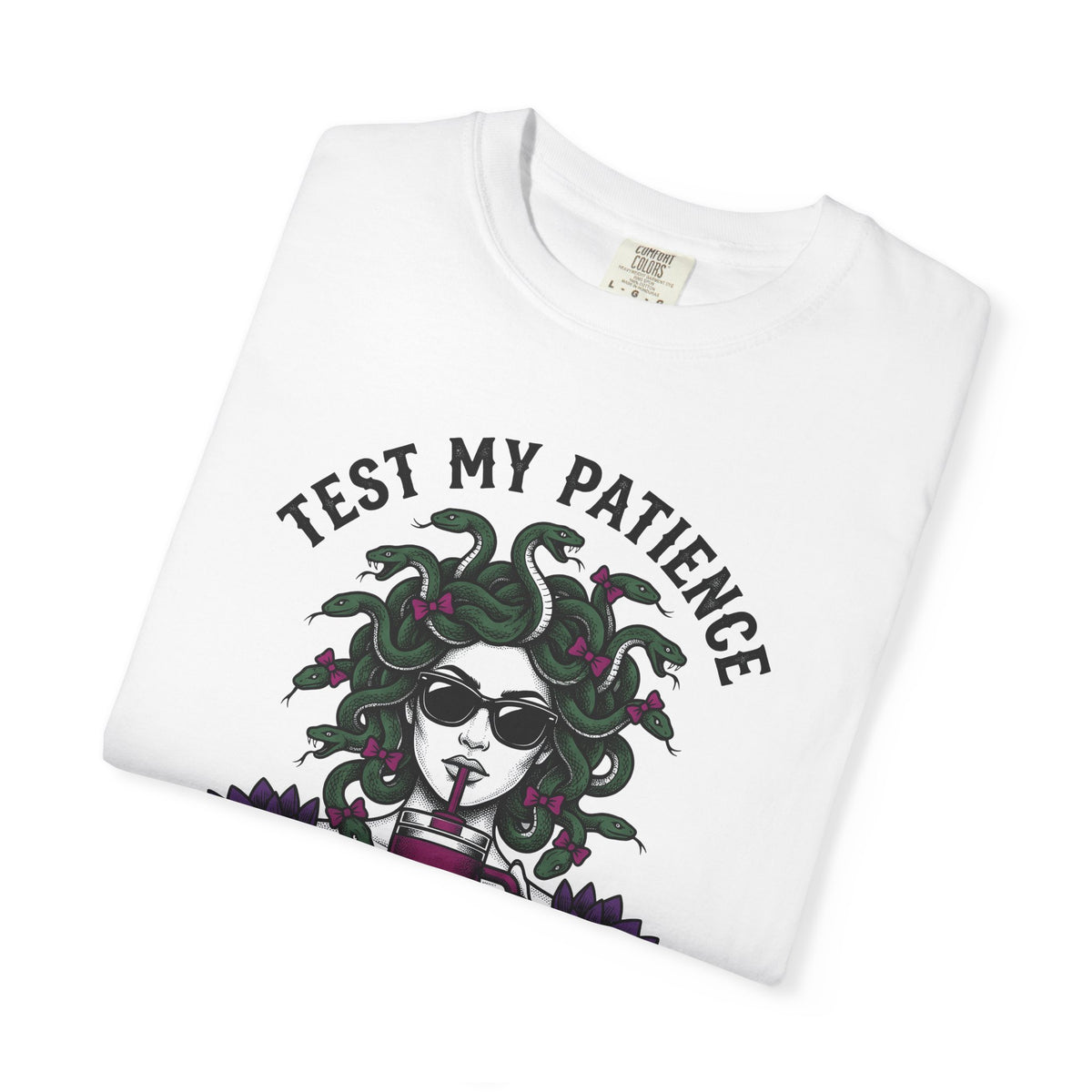 Medusa Glasses T-Shirt Moms Funny Gift Women Pop Art T-Shirt Gorgon T-Shirt Motherhood Fan Retro T-Shirt Humor Graphic Classic Lotus Bloom T-Shirt