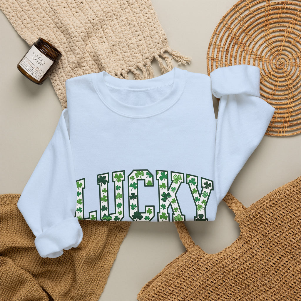 Clover Nurse Cap Sweatshirt Nurse Irish Celebration Gift Women Graphic Design Sweatshirt Nurse Hat Sweatshirt Nursing Enthusiast Nurse Uniform Sweatshirt St