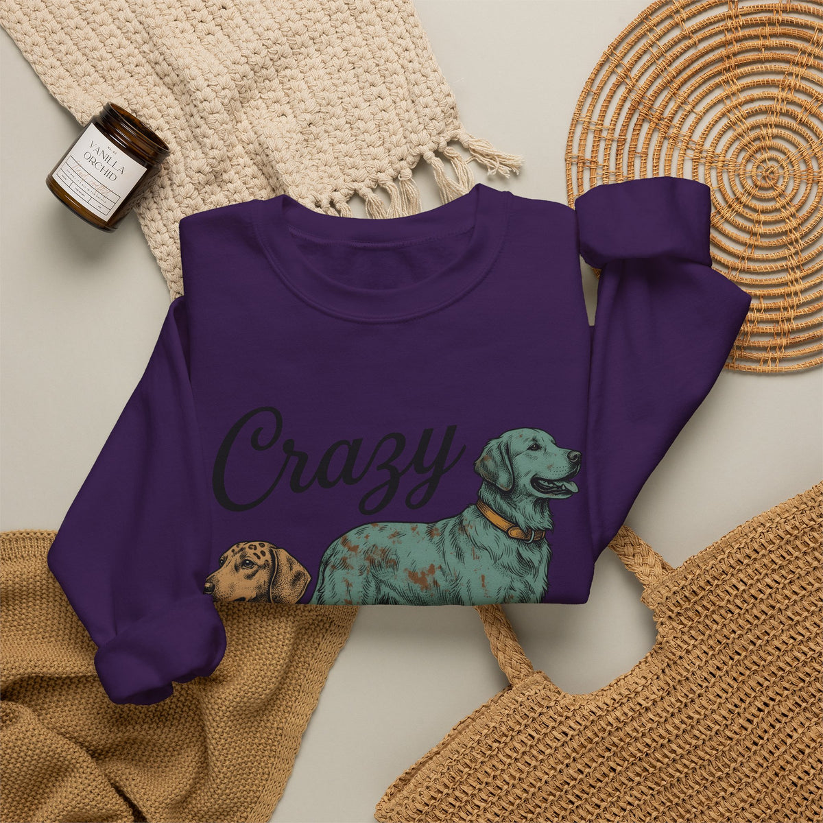 Dog Duo Sweatshirt Dog Mom Pets Gift Women Vintage Sweatshirt Canine Sweatshirt Dog Mom Fan Retro Sweatshirt Animal Graphic Hand Drawn Leopard Print Sweatshirt