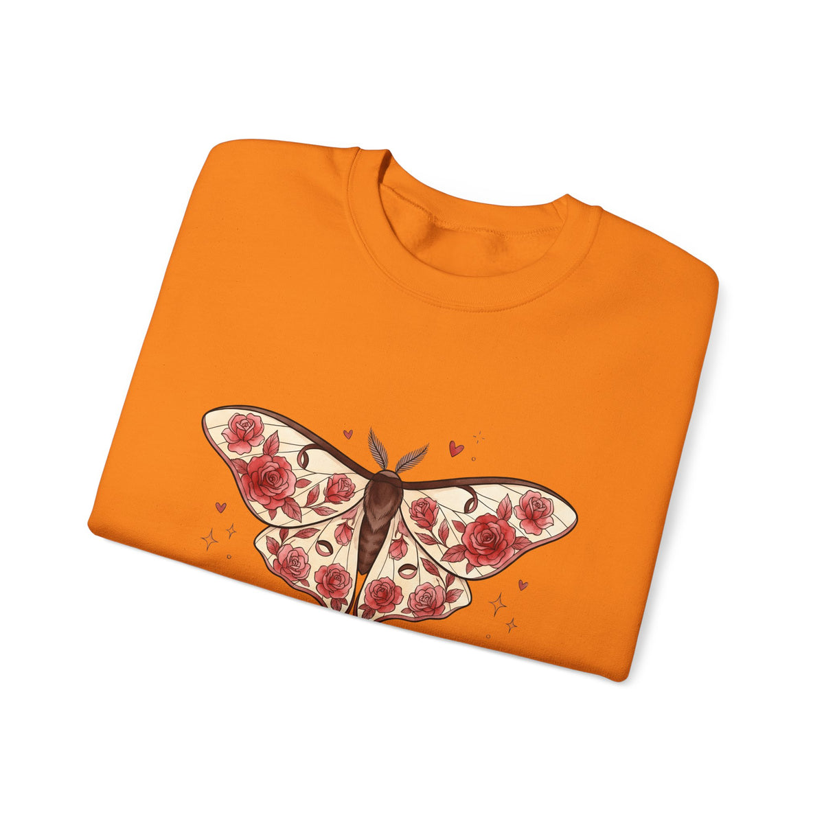 Moth Rose Sweatshirt St. Valentine's Day Floral Gift Women Boho Sweatshirt Rose Sweatshirt Valentine Fan Bohemian Sweatshirt Floral Graphic Tattoo Ribbon
