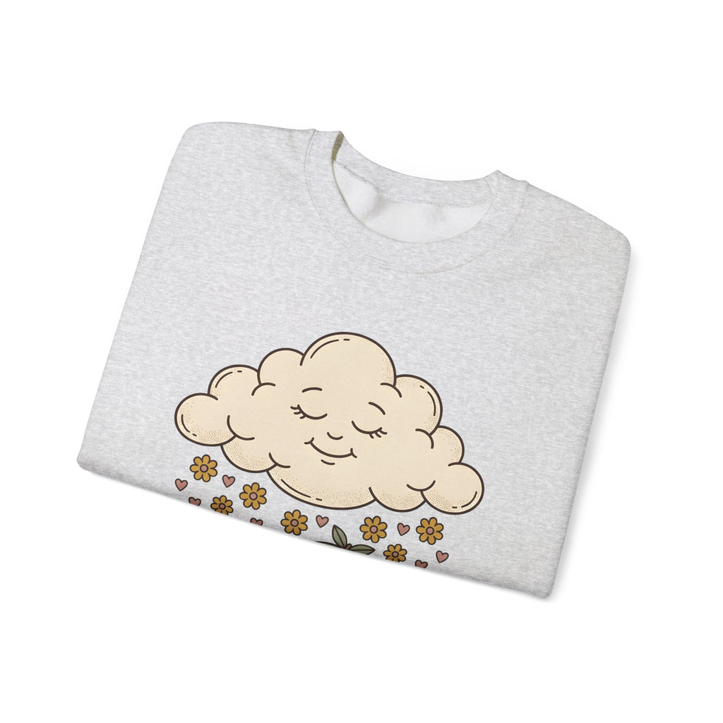 Joyful Cloud Sweatshirt Boho Chic Encouragement Gift Women Cartoon Sweatshirt Cloud Sweatshirt Bohemian Fan Illustrated Graphic Sweatshirt Hand Drawn Bloom