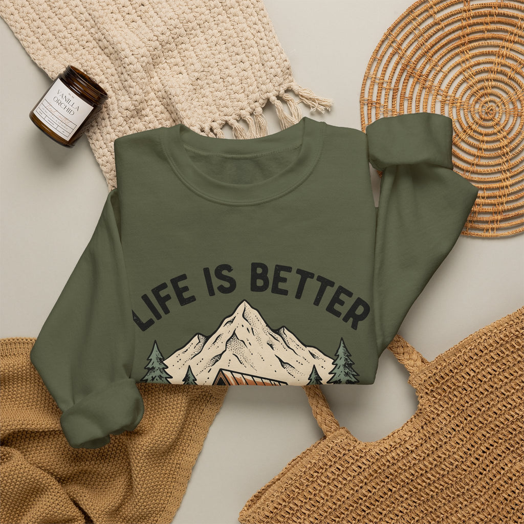 Ski Lodge Sweatshirt Skiing Exploration Gift Women Retro Sweatshirt Lodge Sweatshirt Skier Enthusiast Vintage Sweatshirt Adventure Graphic Sketch Peaks Sweatshirt